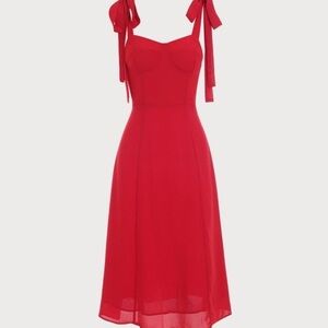 NWT Rihoas Red Sheer Dress Medium